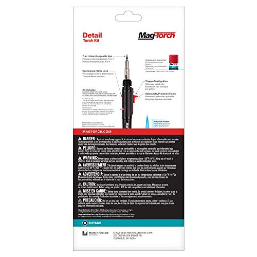 Mag-Torch¢ç Detail Pen Torch Kit - Pen Style Butane Torch with Seven Interchangeable Tips, Solder, and Storage Case for Jewelry Repair, Heat Shrinking Wire, and Electrical Soldering