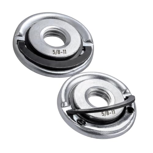 2Pcs Angle Grinder Flange Nuts with 5/8-11 Inch Thread, Quick Change Grinder Flange Locking Nut Metal Angle Grinder Nut for Replacement/Fixing Cutting Discs