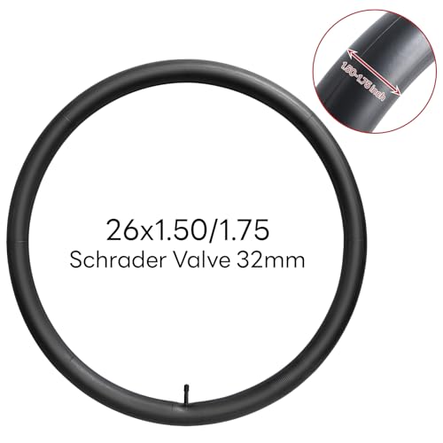 26" Replacement Bicycle Tube - AV32mm, Compatible with 26x1.50/1.75