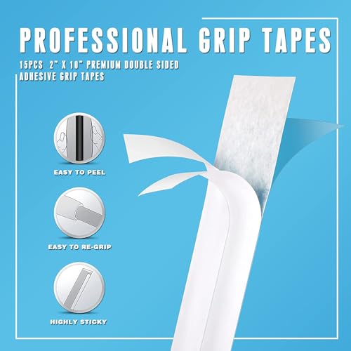 Premium Golf Grip Tape - 2" x 10" Double-Sided, 15 Pack