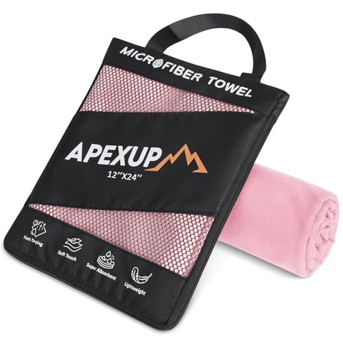 Microfiber Travel Towel - Ultra Absorbent Quick Dry - 24"×12" Pale Rose