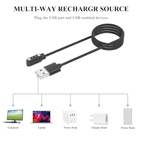 Smart Watch Charger Cable for GloryFit T80 T70 T60 T50 P99 P98 - 3.3FT