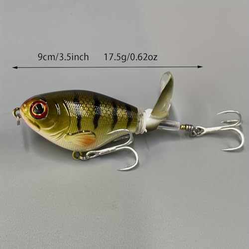 Proaovao Topwater Fishing Lures 3pcs Saltwater Swimbaits with Rotating Tails