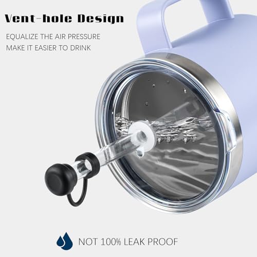 Spill Proof Stoppers for Yeti Straw Cup Lids - 2 Pack Black & Clear
