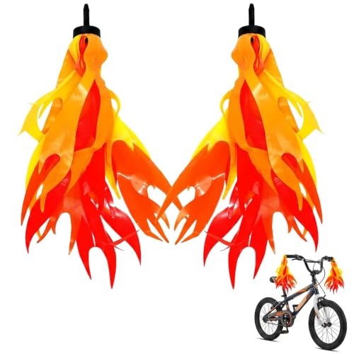 10-Inch Flame Bike Streamers for Kids - Vibrant Handlebar Decor