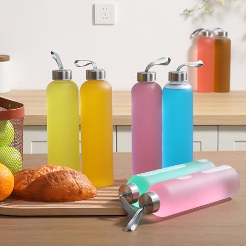 Novelinks 4 Pack 27oz Clear Plastic Water Bottles with Airtight Lids