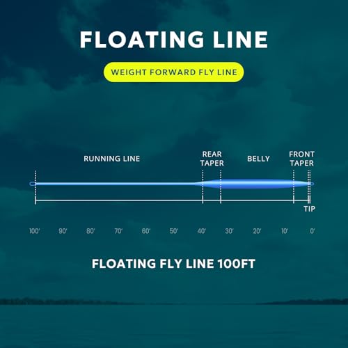 WF6F Fly Fishing Line - Weight Forward Floating 100FT - Sky Blue