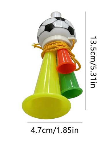 Soccer Fan Vuvuzela Horn with Lanyard - Pack of 10 Noisemakers