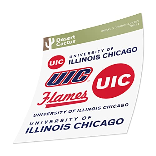 Desert Cactus Illinois Chicago Flames Sticker Decal 8.5 x 11 inches - Premium Vinyl