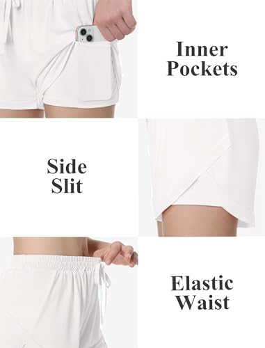 EXARUS Girls 12Y Athletic Shorts 2-in-1 Sports Running Workout Cheer Set