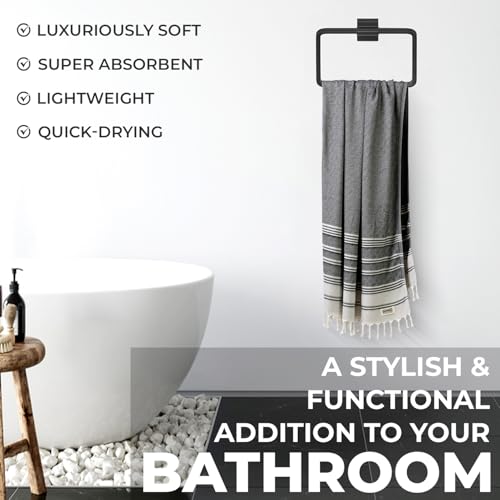 DEMMEX Organic Cotton Turkish Beach & Bath Towel 71x36 Navy Blue