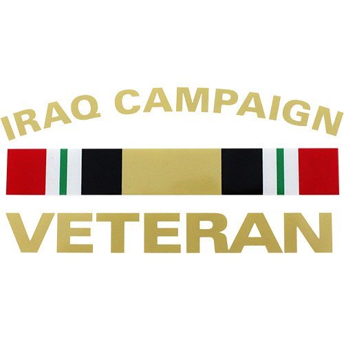 Iraq Campaign Veteran Decal with Campaign Ribbon - 5.75"x3"