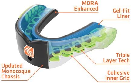 Shock Doctor Gel Max Mouthguard - Convertible Strap or Strapless Design for Football, Basketball, MMA, Boxing | Anti-Clench, Anti-Grinding Protection