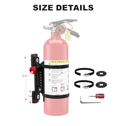 MOLLE Fire Extinguisher Mount Kit - Quick Release Bracket for Tactical Panels, Trucks & Vehicles, Fits 1-2" Slots/Holes - Rigid MOLLE Plate Holder for Fire Extinguisher & Gear Accessories