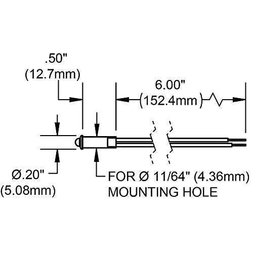 120V AC LED Indicator Light - Red