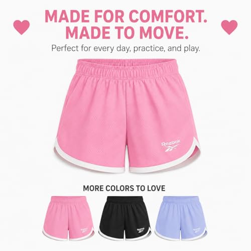 Girls Athletic Performance Shorts - 1 or 3 Pack - Pink
