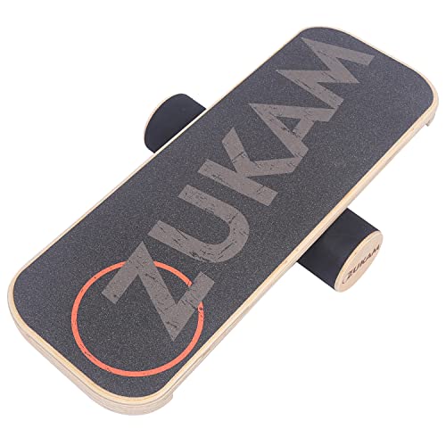Wooden Balance Board Trainer - Core Stability Wobble Board - Black