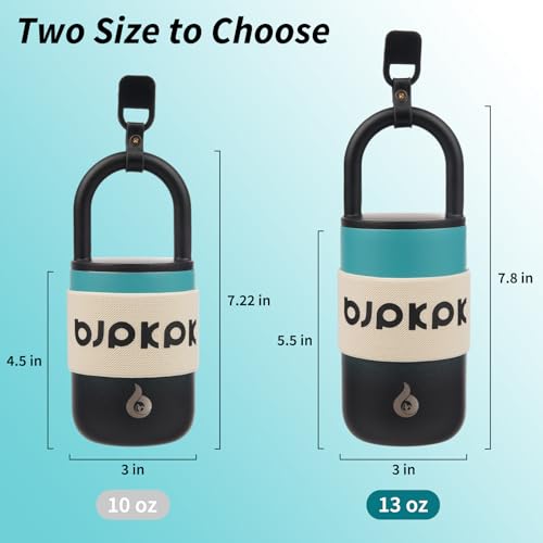 BJPKPK 13oz Insulated Stainless Steel Tumbler with Handle & Lid - TealBlack