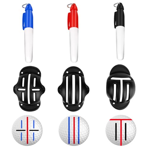 NIFUYOP Golf Ball Line Marker Kit with 3 Stencils & Markers, Portable Organizer Case