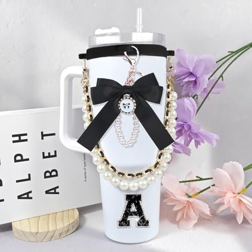 6Pcs Letter Accessories Set for Owala Water Bottles - Black