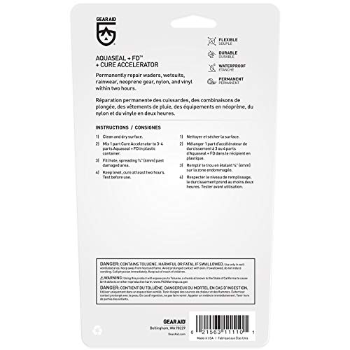 Aquaseal FD Repair Adhesive with Cure Accelerator for Waders & Wetsuits