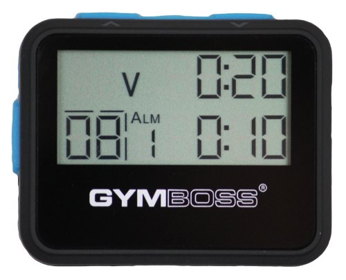Compact Interval Timer with Stopwatch for HIIT & Strength Training - Black/Blue