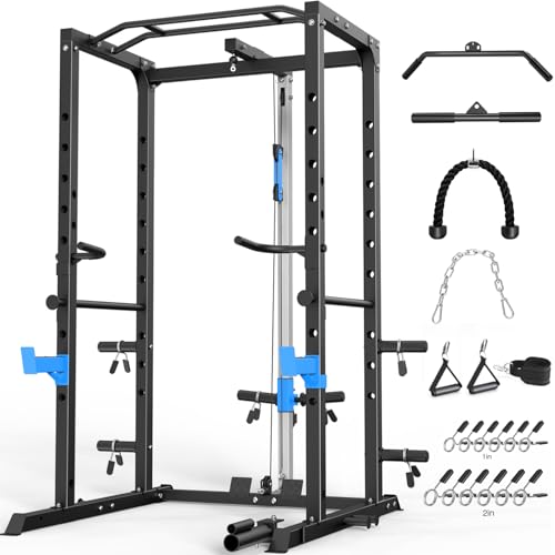Multi-Functional Power Cage with Pulley System - Blue