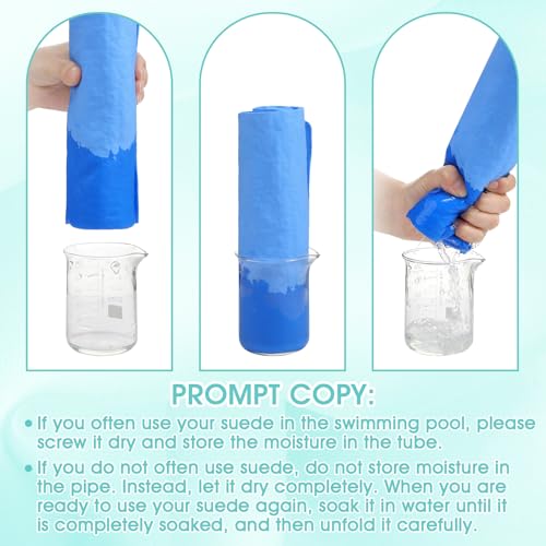 2 Pack Swim Chamois Towels - Quick-Dry Water Absorbent Towels for Swimming & Outdoor Activities, 17x26 Inches, Blue & Aqua