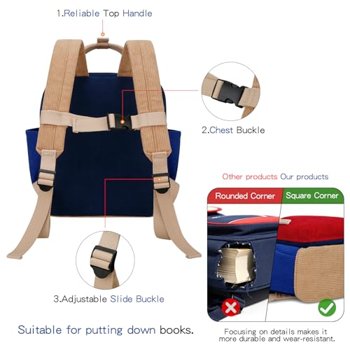Toddler Backpack - Mini 12'' for Boys & Girls - Blue & Red