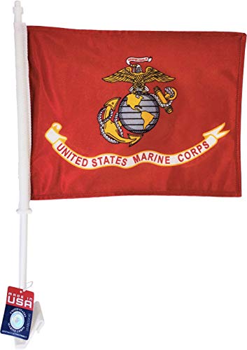 Double-Sided Car Flag - U.S. Marine Corps Emblem, 12" x 18"