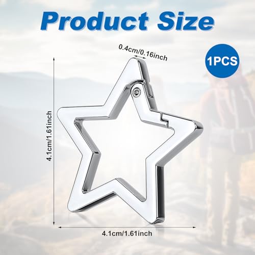 Star Shaped Carabiner Clip - Zinc Alloy Pentagram Keychain Hook