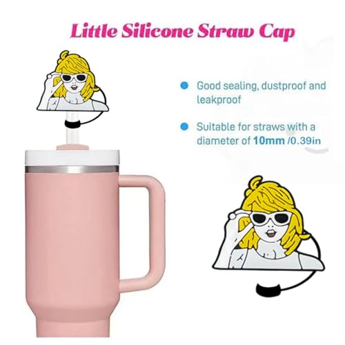 Silicone Straw Toppers for 10mm Tumbler Straws - 5 Pack Music Design