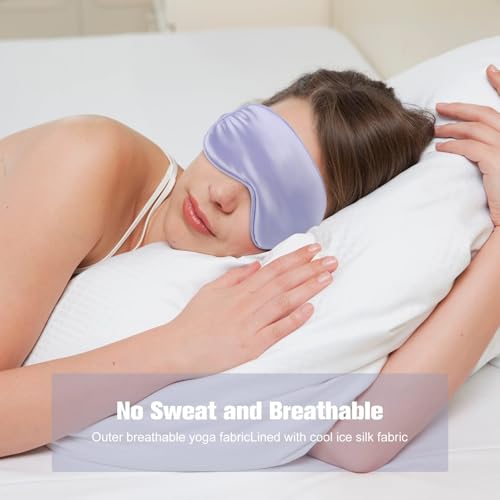 Silk Sleep Masks - 2 Pack Light Blocking Eye Masks - Black & Purple