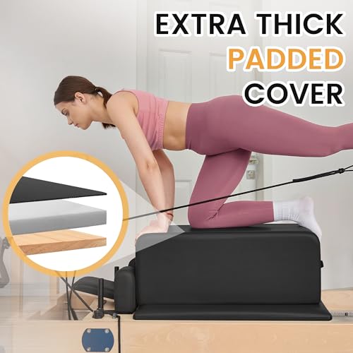 Pilates Reformer Box - Vegan Leather, Foam Padding, Black