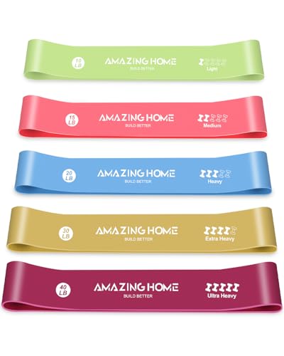 5-Level Resistance Bands Set - Multi-Colored Exercise Bands for All Fitness Levels