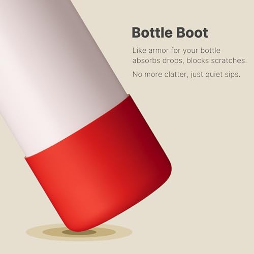 Silicone Boot for Owala 32oz Water Bottle - Red Anti-Slip Sleeve