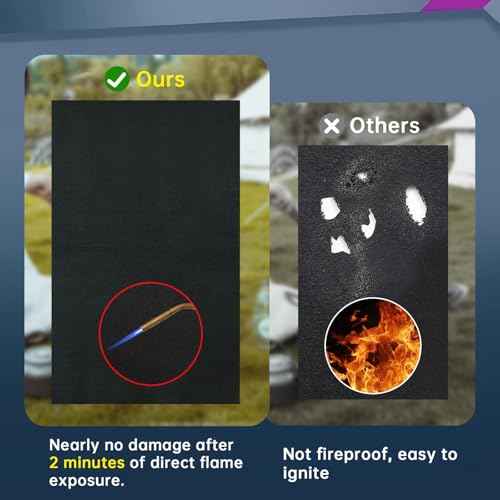 40x40 Inch Fireproof Welding Blanket Pad, Carbon Felt Wick & Flame Retardant Fabric, 5mm Thick Fireproof Heat Resistant Mat, Up to 3000°F for Soldering, Firepit, Grill, Smoker & Plumbing