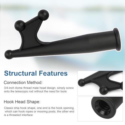 Floating Boat Hook - 3/4" Acme Thread Telescoping Pole Head
