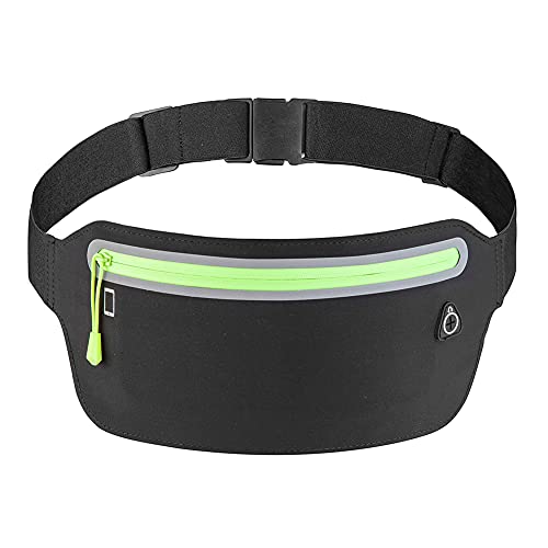 Slim Running Belt - Waterproof Fanny Pack Waist Pouch - Black
