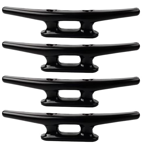 4 Pack Black Nylon Boat Cleats - 5 Inch Marine Grade Dock Cleats