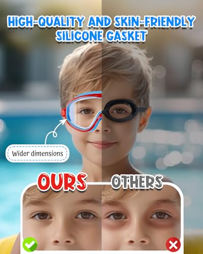 Swim Goggles 2 Pack, Wide View Anti Fog&UV Swimming for Audlt, No