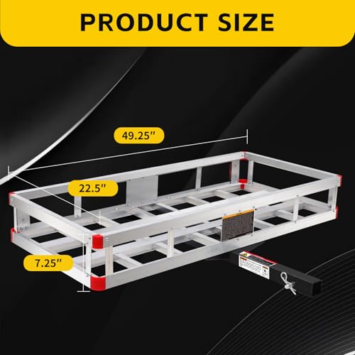 Aluminum Cargo Carrier with High Side Rails - 500 lb Capacity