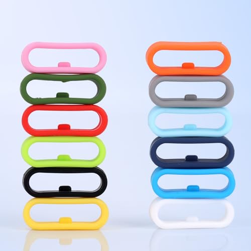 Silicone Strap Rings for Magic Band - 12 Pack Multi-Color Set