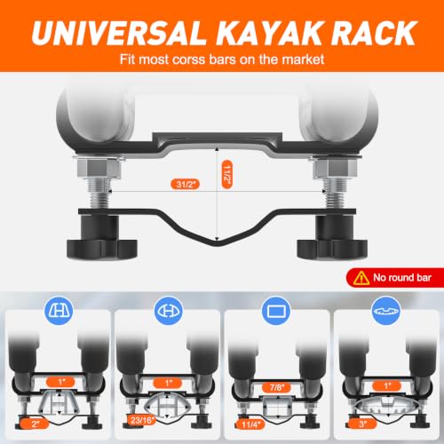 Kayak Carrier Roof Racks - Universal Fit for SUVs & Jeeps - 1 Pair