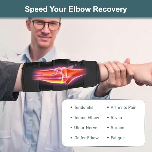 L Size Cubital Tunnel Elbow Brace for Ulnar Nerve Support, Adjustable Support for Tennis & Elbow Pain