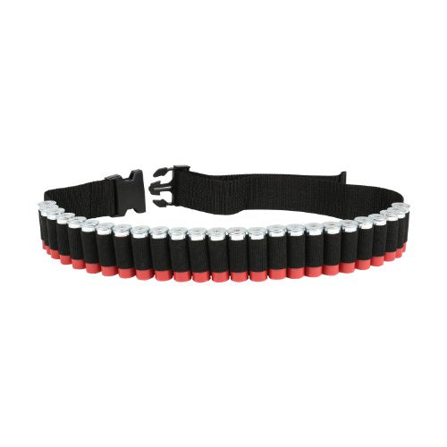 Shotgun Shell Belt Holder for 25 Shells - Adjustable Black