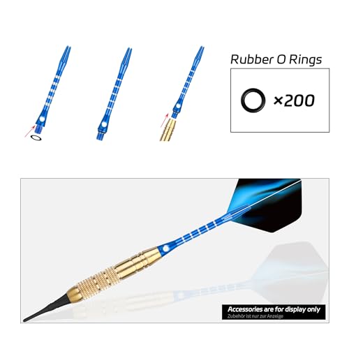 200pcs Dart Rubber O-Ring for 2BA Aluminum Shafts - Plastics