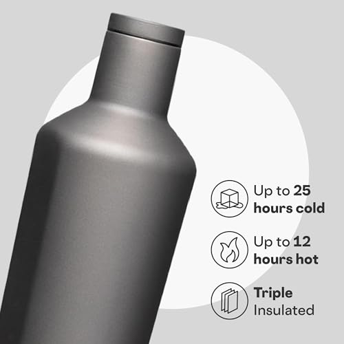 Corkcicle 25 oz Insulated Canteen Water Bottle, Ceramic Slate