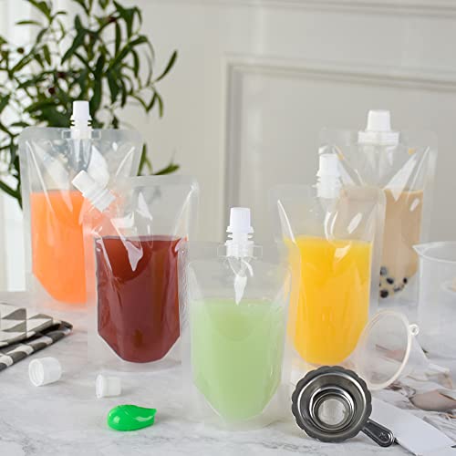 Collapsible Beverage Bags - Leakproof Reusable Water Carrier - 8oz, 10 Pack