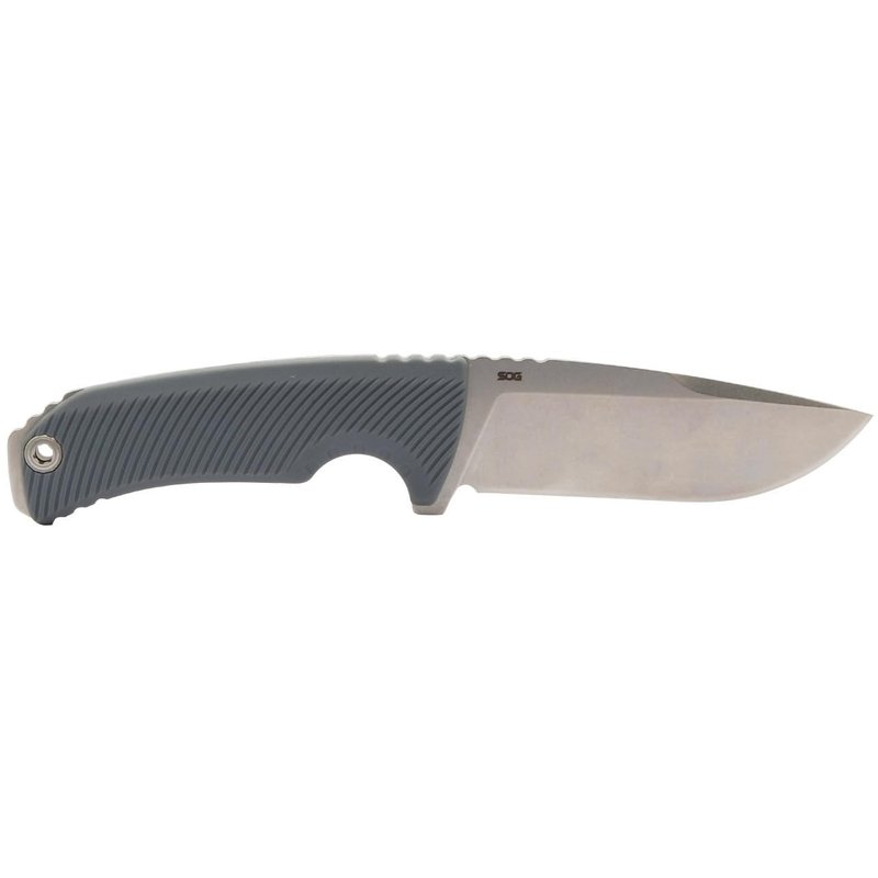 SOG Tellus FX Full-Sized Fixed Blade Knife 4.2" Full-Tang CRYO 440C Steel Blade GRN Handle UMS Compatible Sheath, Wolf Gray